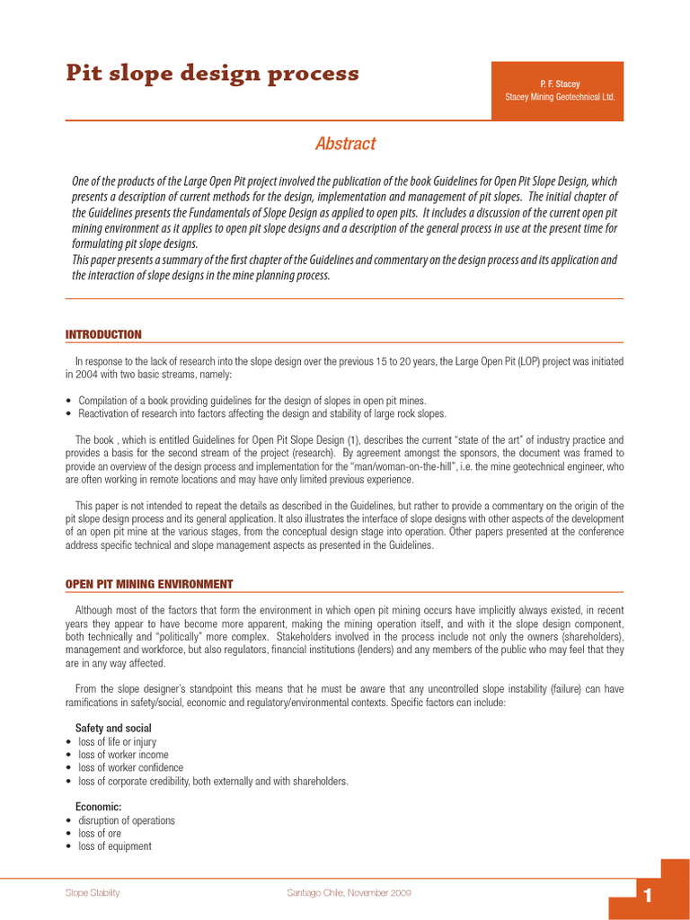 Pit Slope Design Process 1740081455 | PDF | Hydrogeology | Geotechnical ...