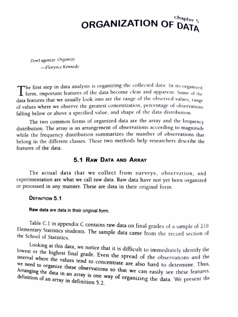 Chapter5 Organization of Data | PDF