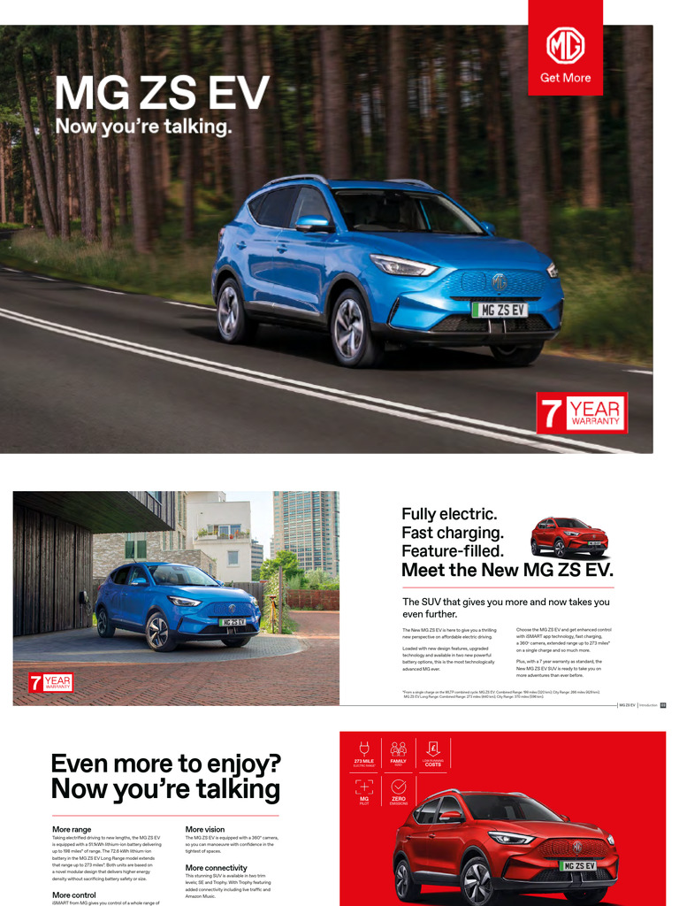 New MG ZS EV Brochure Jul 2022 | PDF | Motor Vehicle | Vehicle Industry