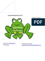 Frog Letters, Words, Sentences Sort