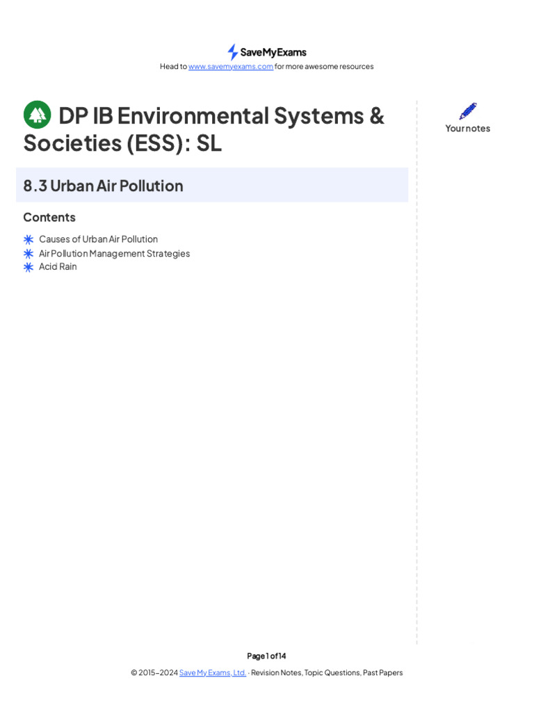 8.3 Urban Air Pollution | PDF | Air Pollution | Exhaust Gas