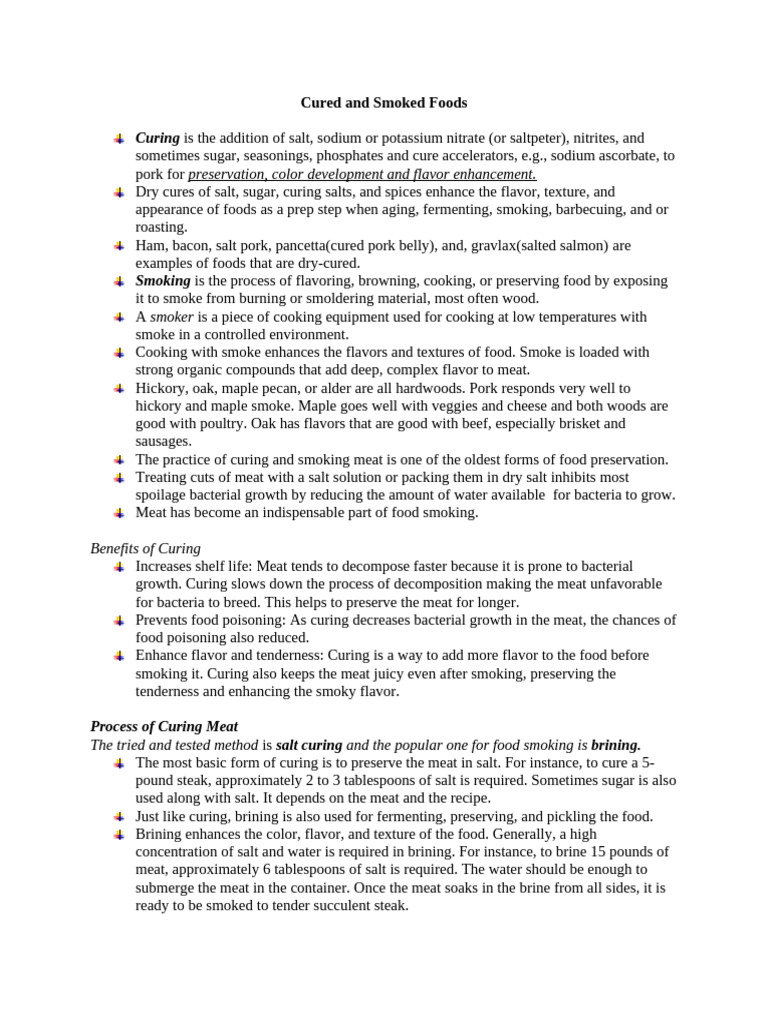 Cured and Smoked Foods | PDF | Curing (Food Preservation) | Smoking ...