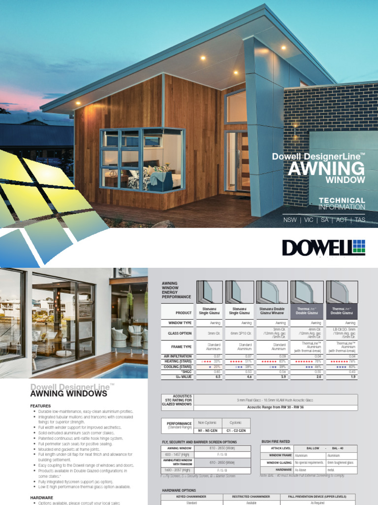 Dowell Designerline Awning Windows | PDF | Window | Building Engineering