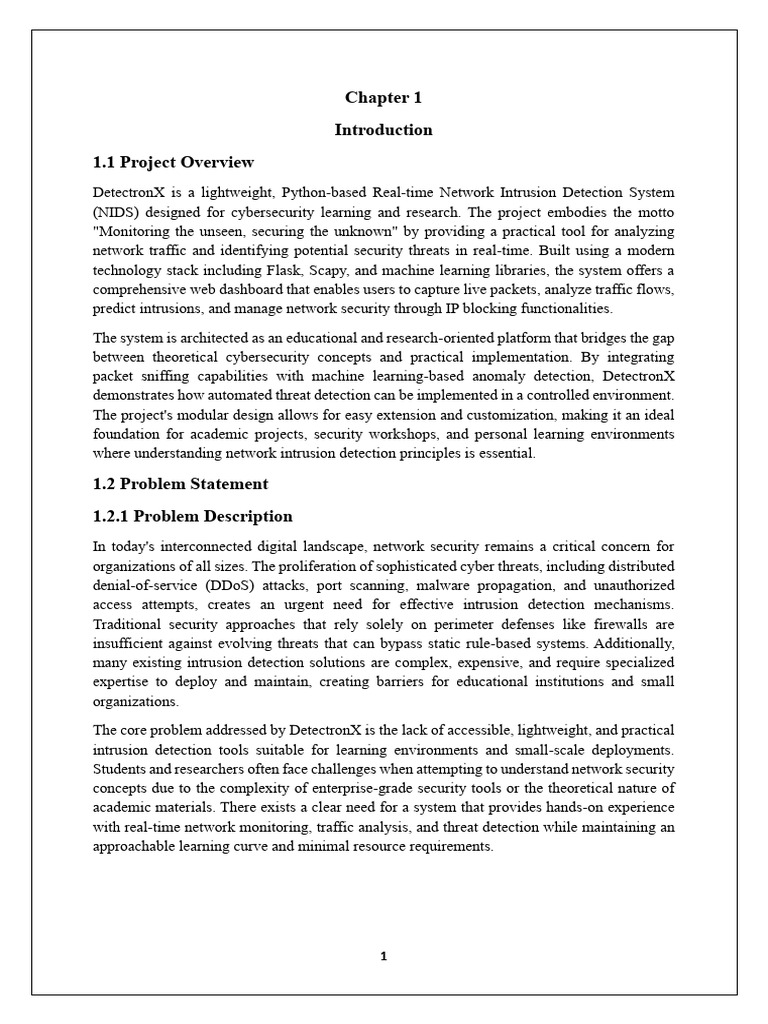 DetectronX Final Report | PDF | Computer Network | Security
