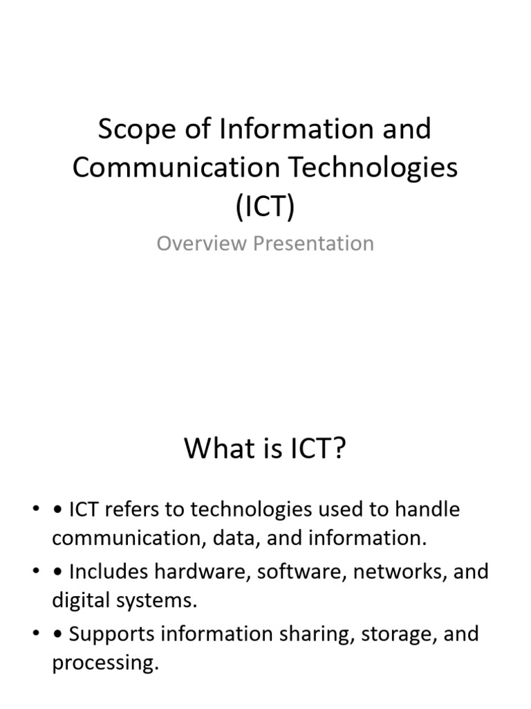 1b.scope of ICT Presentation | PDF