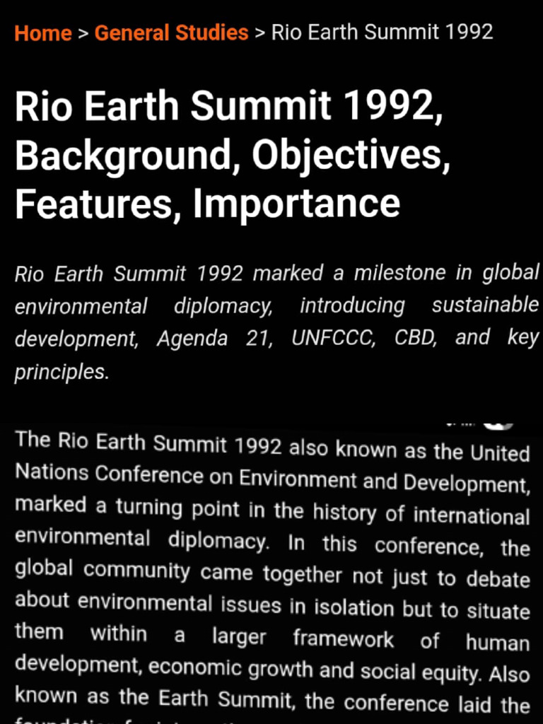 Rio Summit | PDF