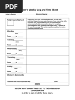Internship Log Book Template | PDF