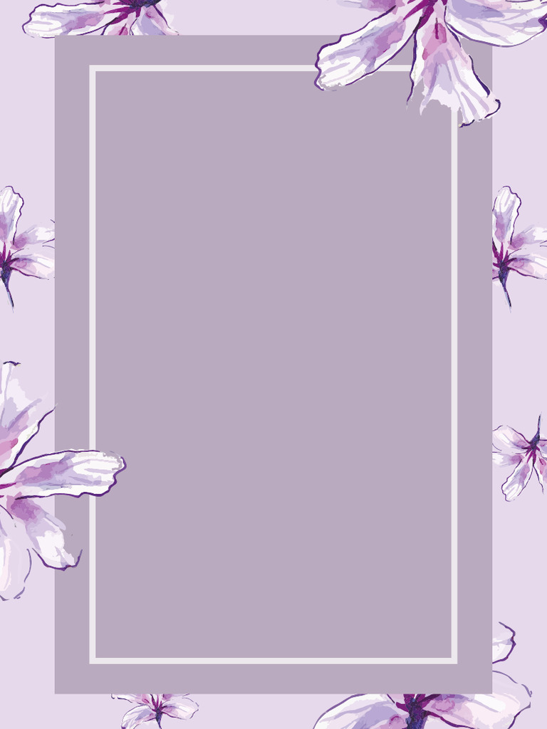 Purple and White Simple Flower Page Border A4 Document - 20260209 ...