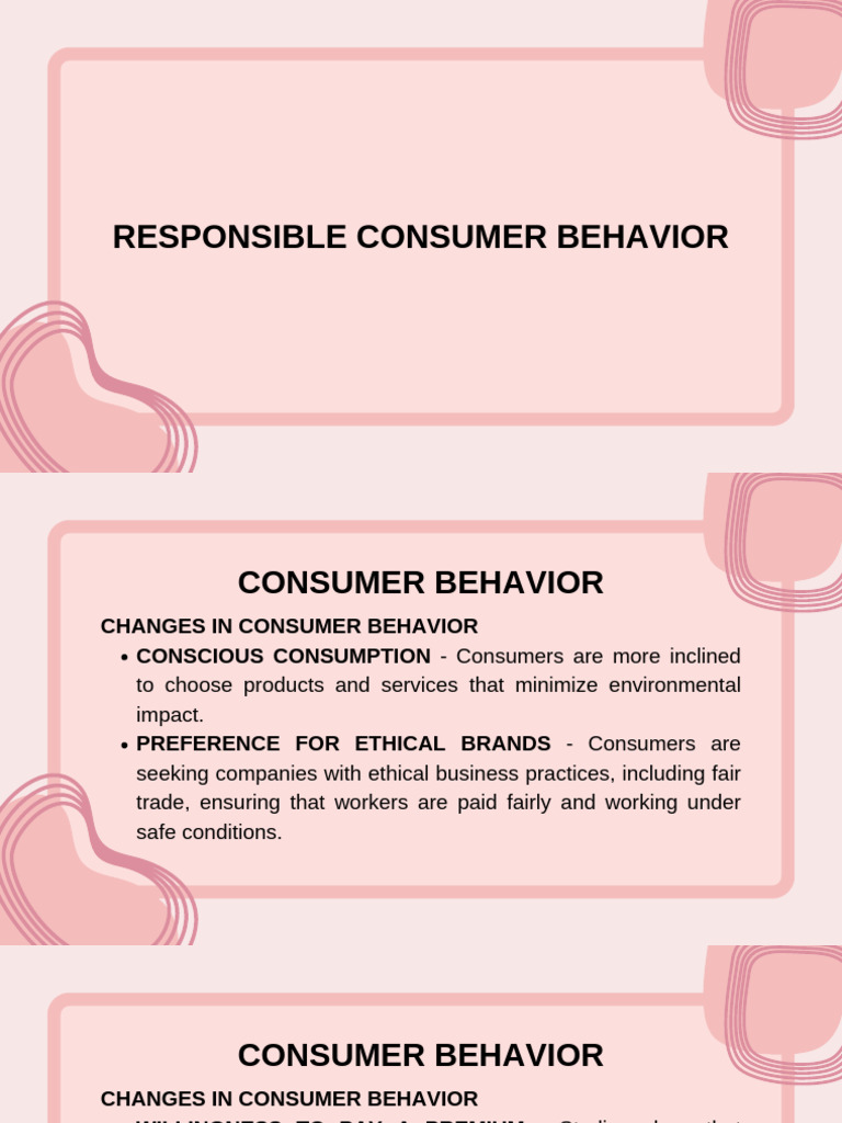 Responsible Consumer Behavior | PDF | Sustainability | Consumer Behaviour