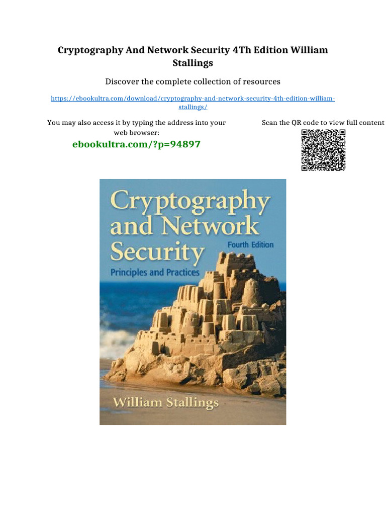 Cryptography and Network Security 4th Edition William Stallings Full ...