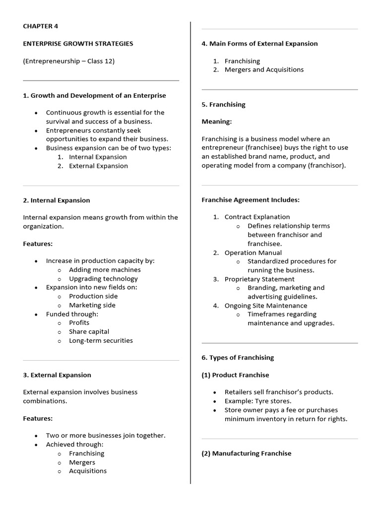 Chapter 4 | PDF | Franchising | Mergers And Acquisitions