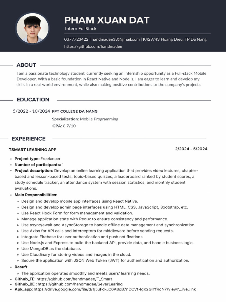(CV) - (Pham Xuan Dat) | PDF