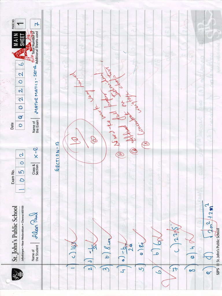 Maths Exam Paper Final Revision | PDF
