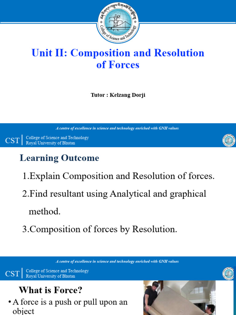 Composition and Resolution of Force | PDF