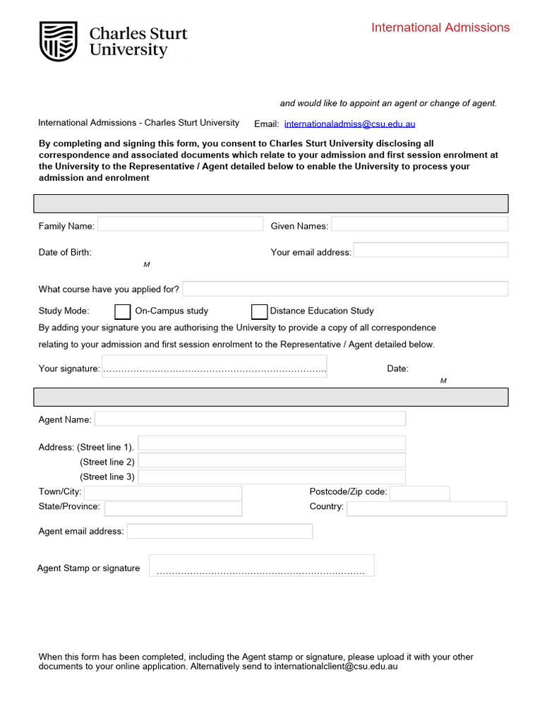 Change of Agent Form | PDF