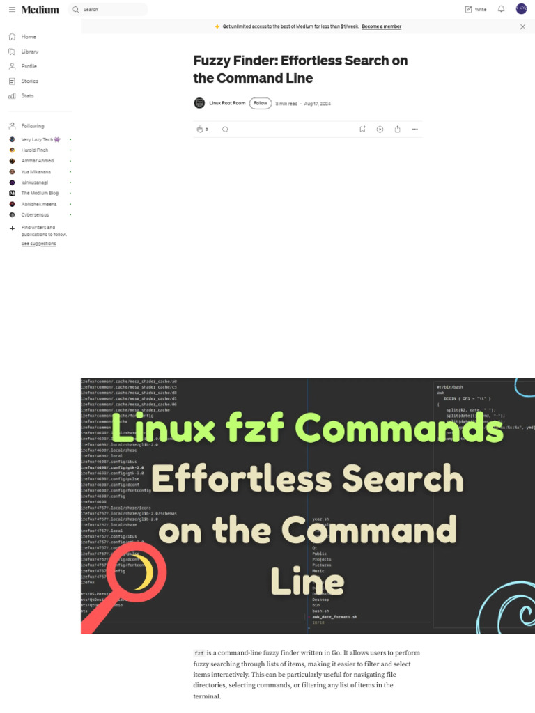 Fuzzy Finder_ Effortless Search on the Command Line _ by Linux Root ...