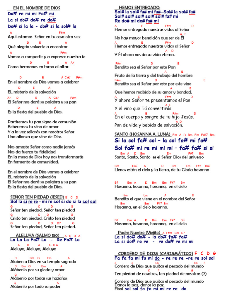 Repertorio 15.02.2026 | PDF | eucaristía | Adoración Cristiana Y Liturgia