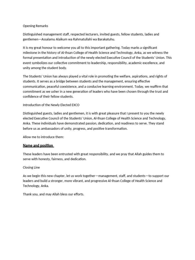 Opening Remarks-WPS Office | PDF