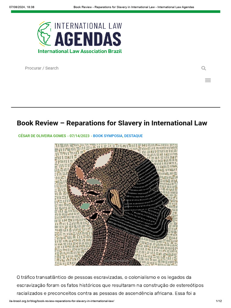 Book Review - Reparations For Slavery in International Law ...
