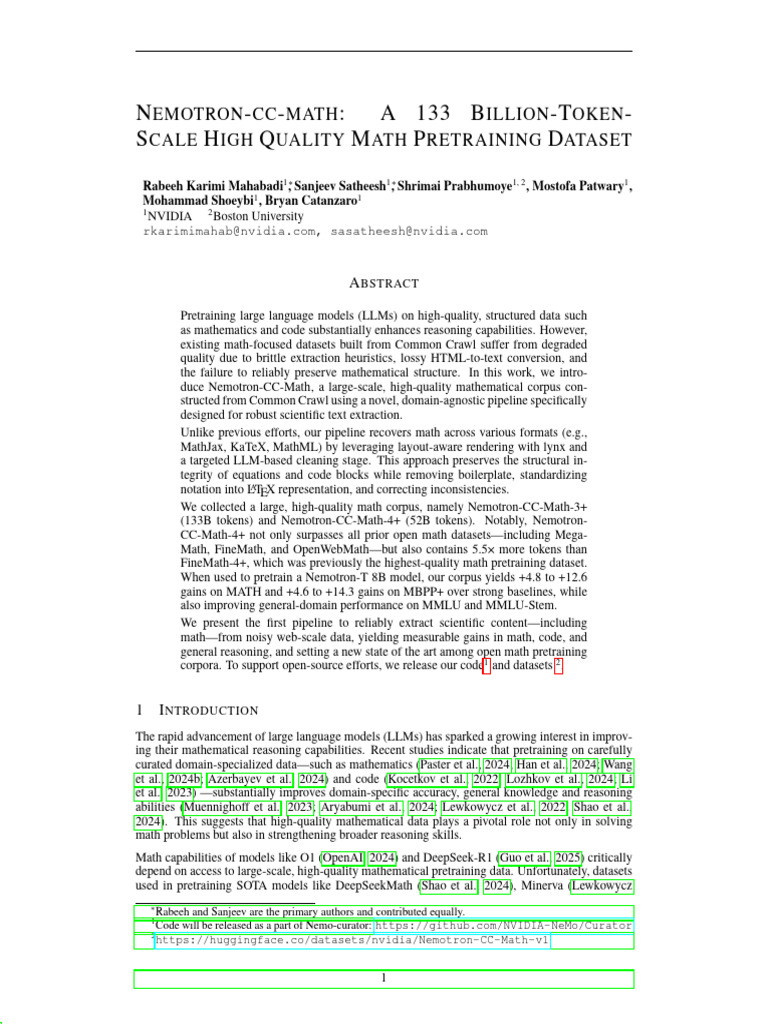 Nemotron-Cc-Math: A 133 Billion-Token Open Math Pretraining Corpus ...