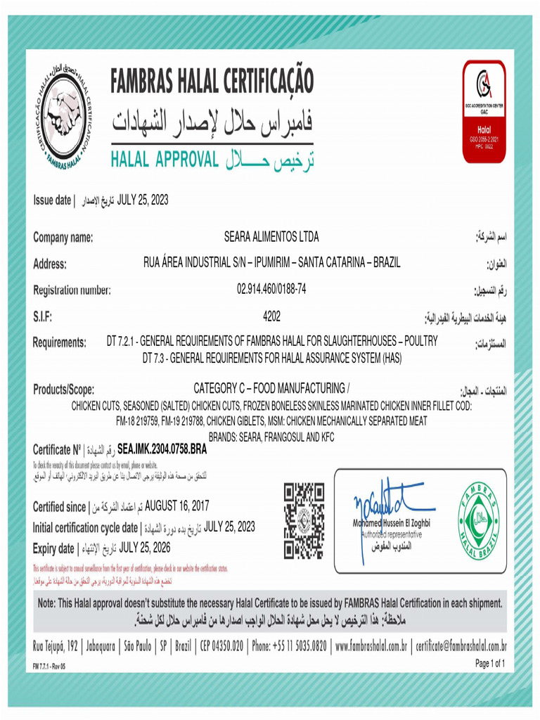 Halal Certificate | PDF