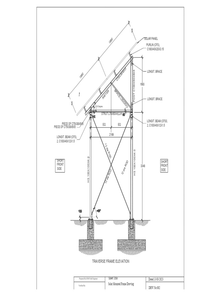 Solar Panels Mounted Frame Drawing | PDF
