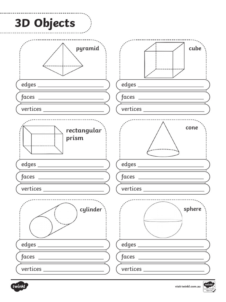 3D Object Properties Worksheets | PDF