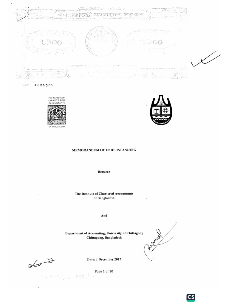 Memorandum of Understanding | PDF