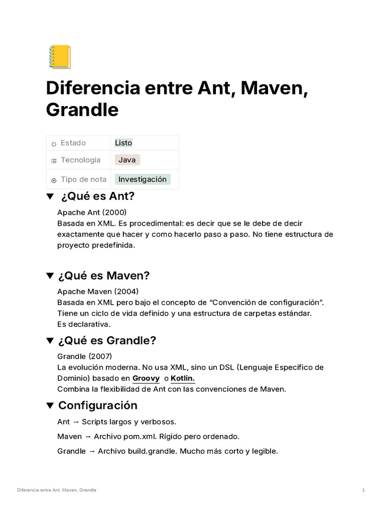 Diferencia Entre Ant, Maven y Grandle | PDF