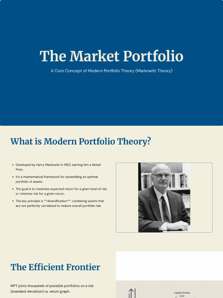 The Market Portfolio in Modern Portfolio Theory | PDF
