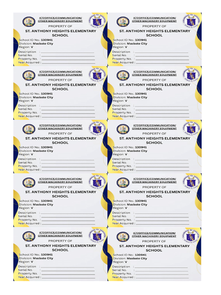 For Print Property Sticker | PDF
