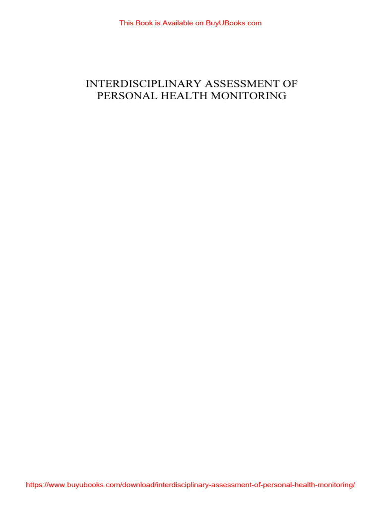 Interdisciplinary Assessment of Personal Health Monitoring PDF | PDF ...
