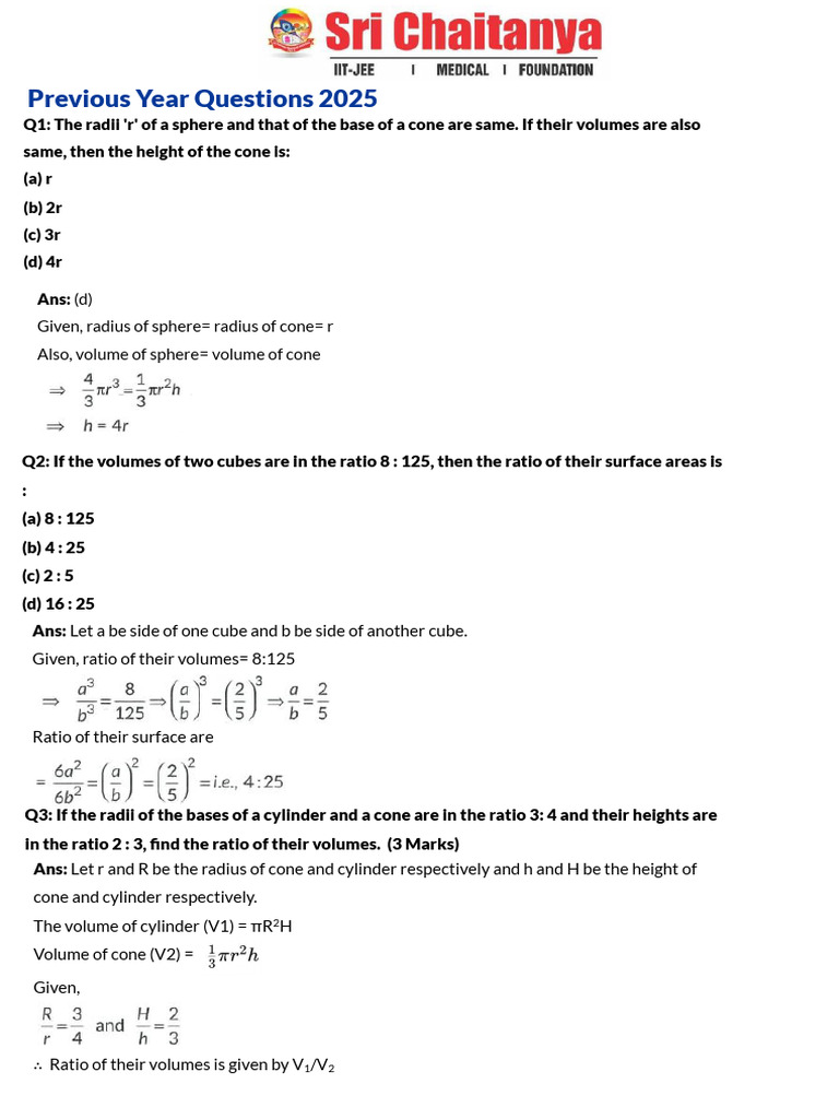 CH-12 - Surface Area and Volumes | PDF | Sphere | Area