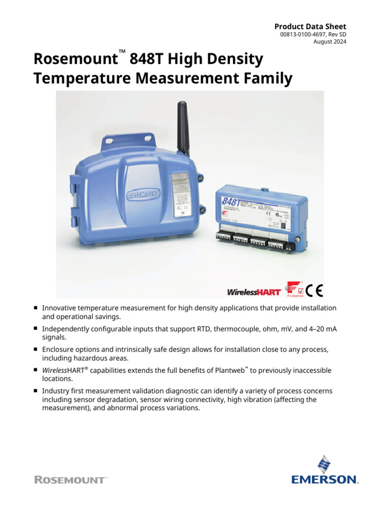 Product Data Sheet Rosemount 848t High Density Temperature Measurement ...