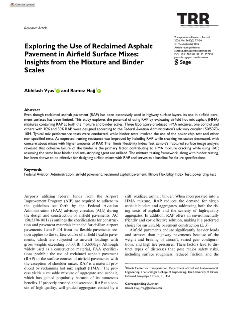 Vyas Hajj 2025 Exploring the Use of Reclaimed Asphalt Pavement in ...