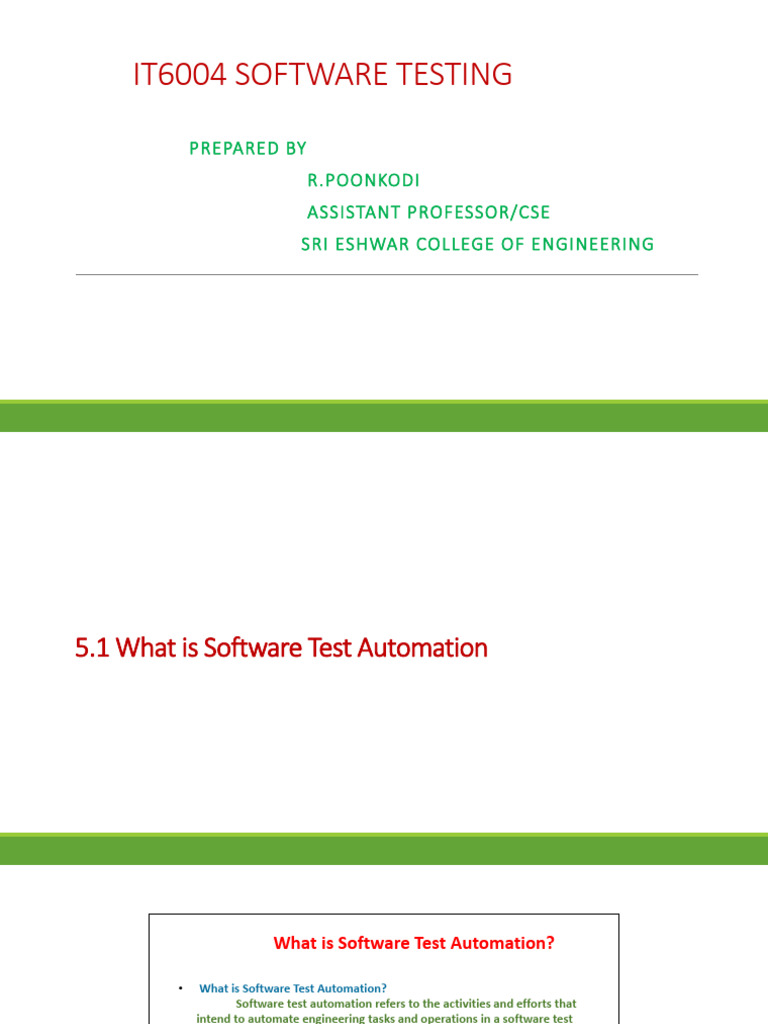 Unit5stppt 180418070310 | PDF | Software Testing | Performance Indicator