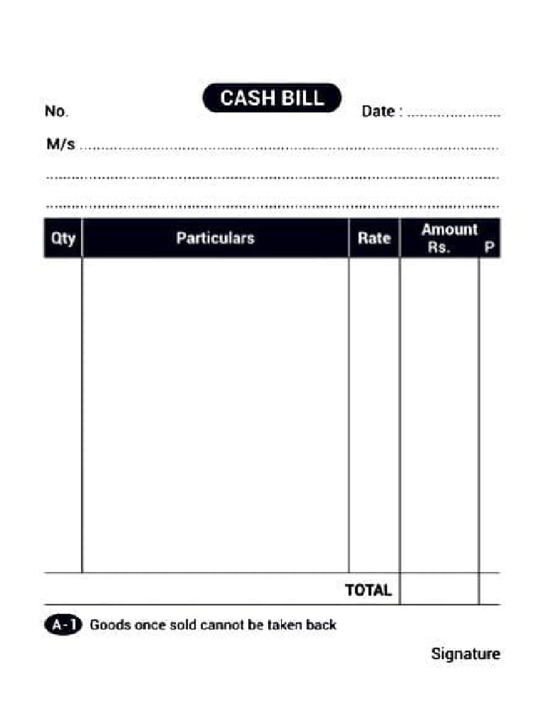 Cash Bill | PDF