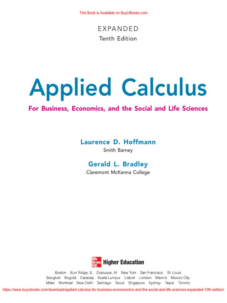 Applied Calculus For Business Econonomics and The Social and Life ...
