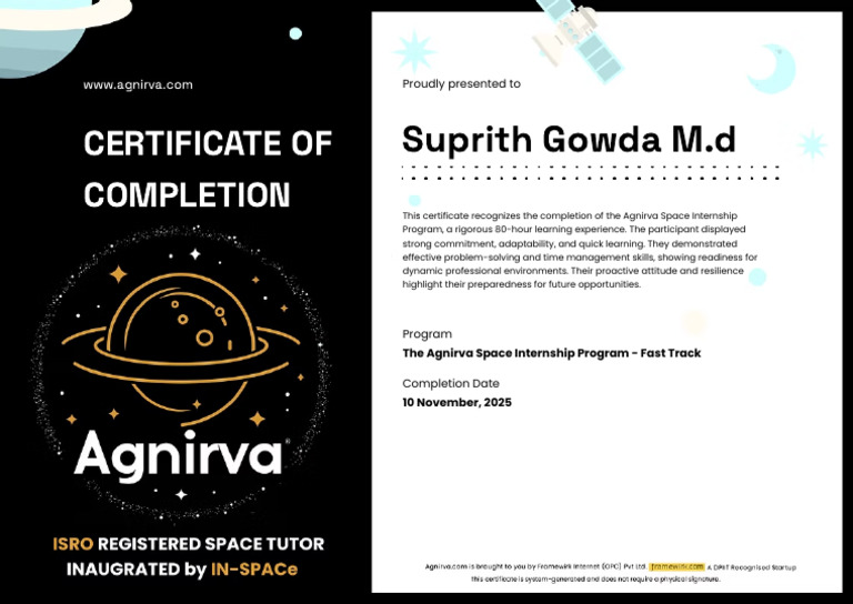 Certificate of Completion: Suprith Gowda M.D | PDF