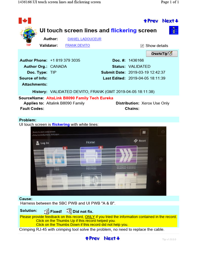 UI Touch Screen Lines and Screen: Flickering | PDF