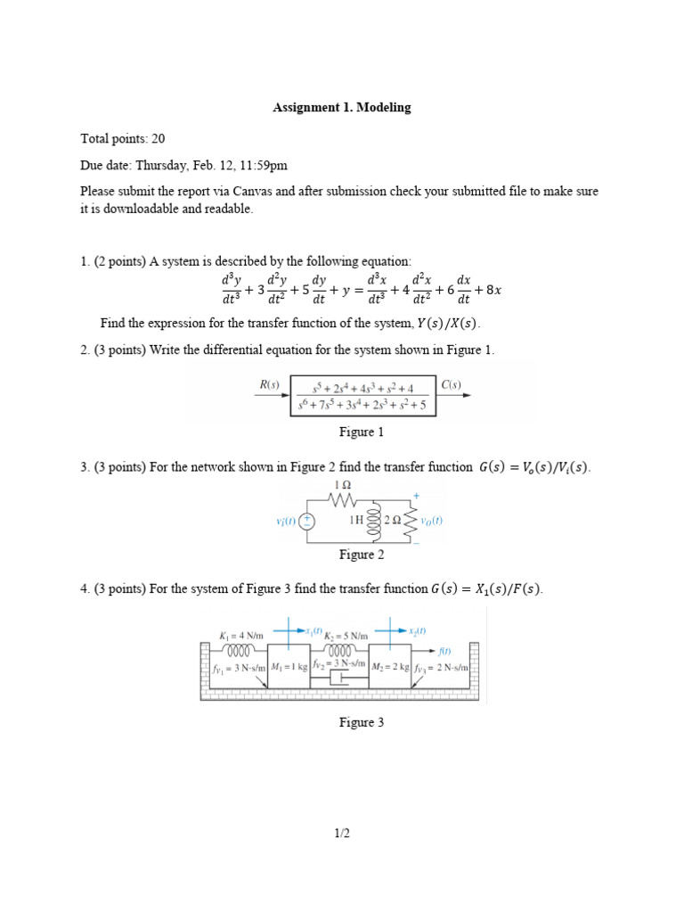 ECE438+Assignment+1 - Modeling (Basil's Assignment) | PDF