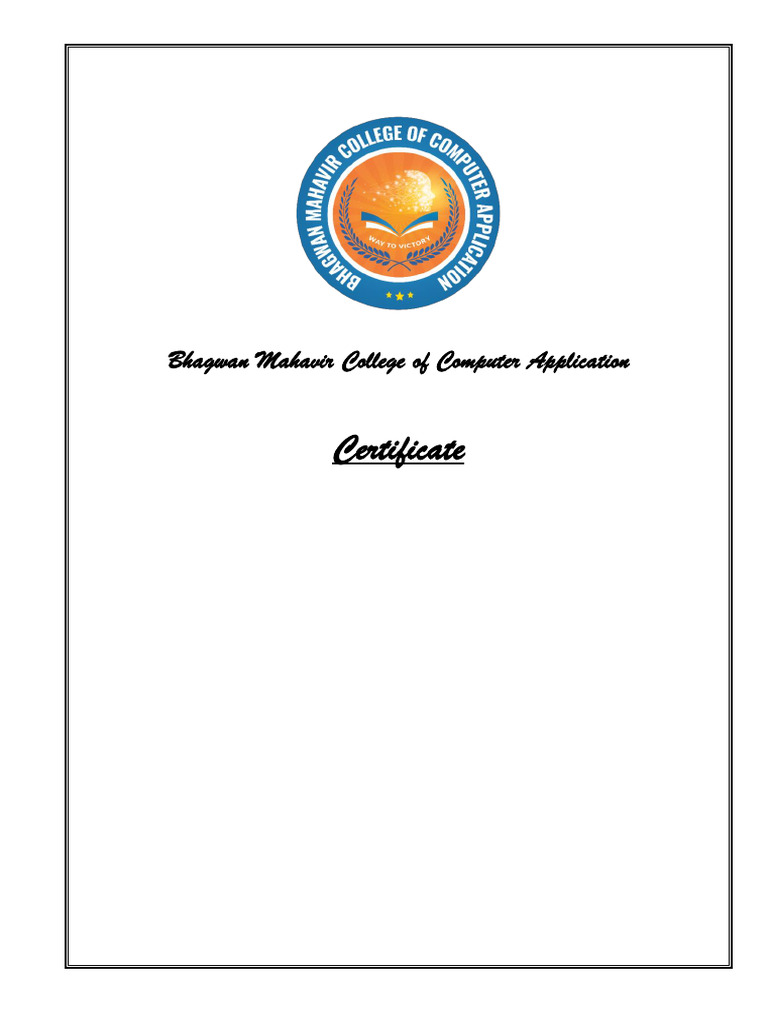 Problem Sheet Certificate | PDF