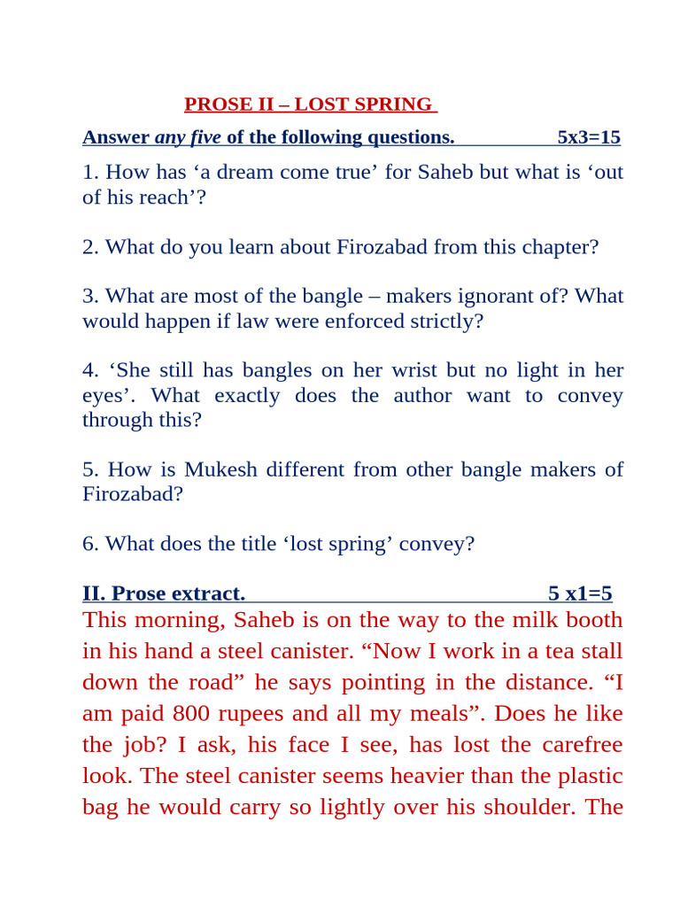 Xii - Lost Spring | PDF