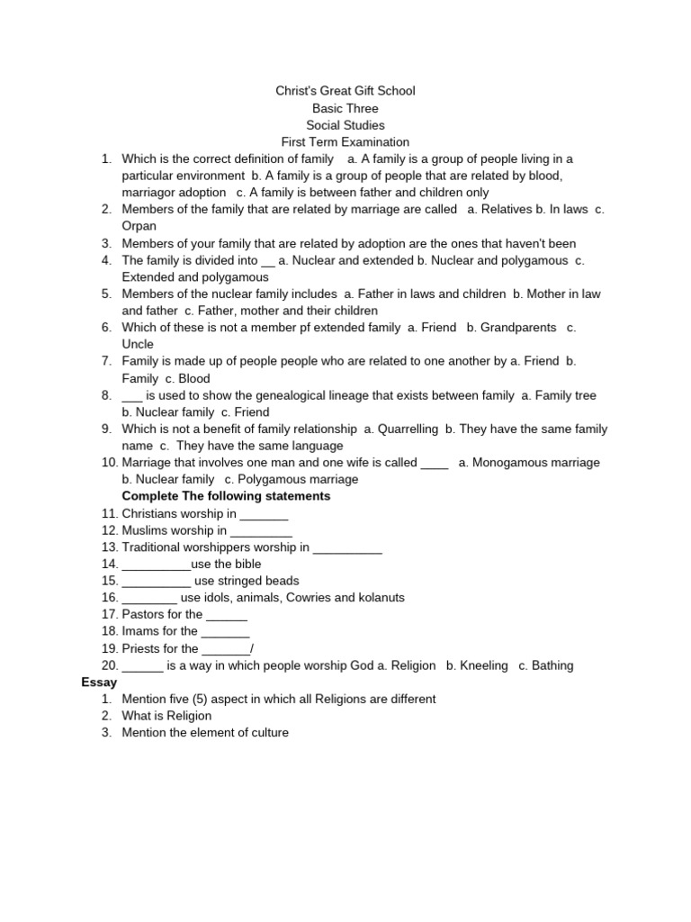 Basic 3 Social Studies | PDF