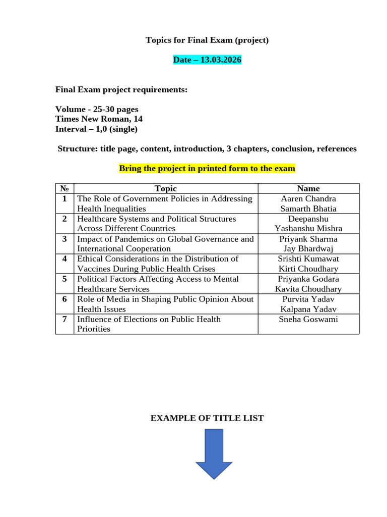 Topics Fo Final Exam (Project - Group 2005) | PDF | Public Sphere ...