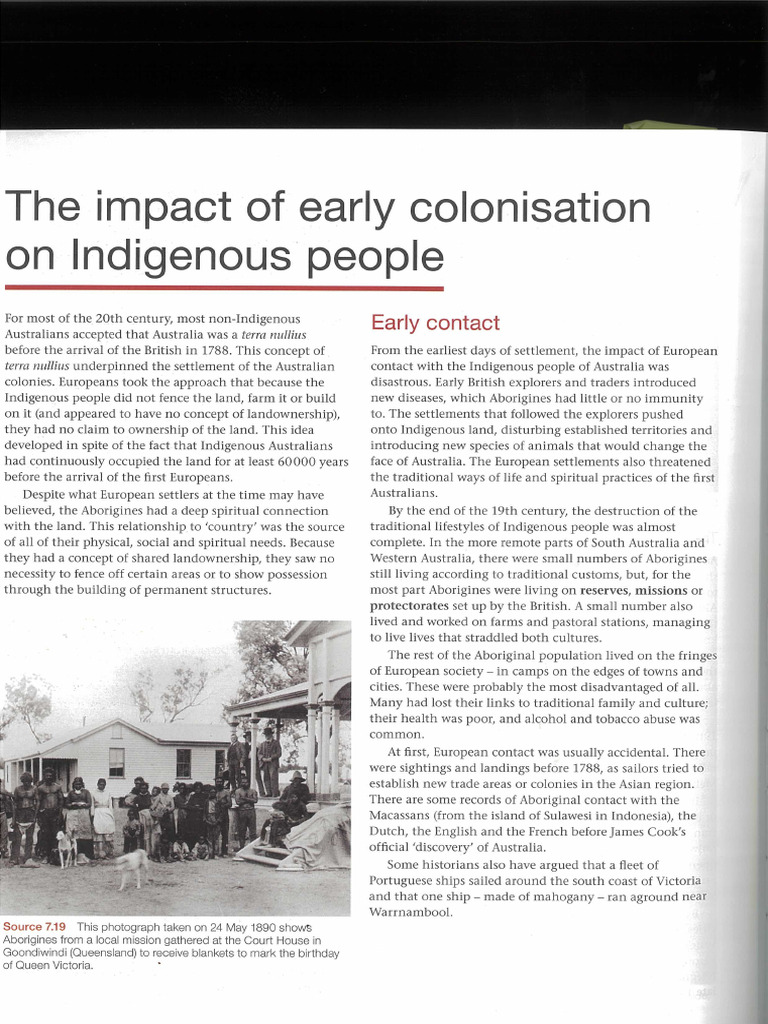 Impact of Colonisation On First Nations Peoples | PDF