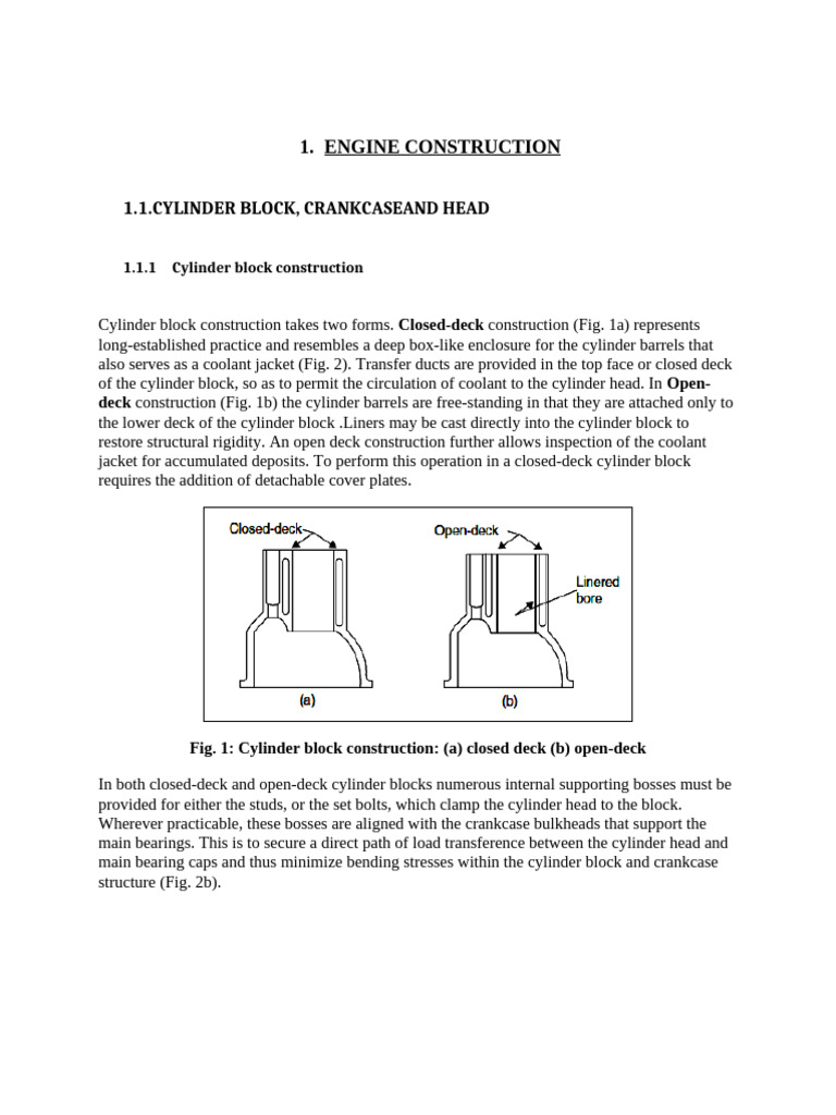 Engine Construction 1 | PDF | Piston | Cylinder (Engine)