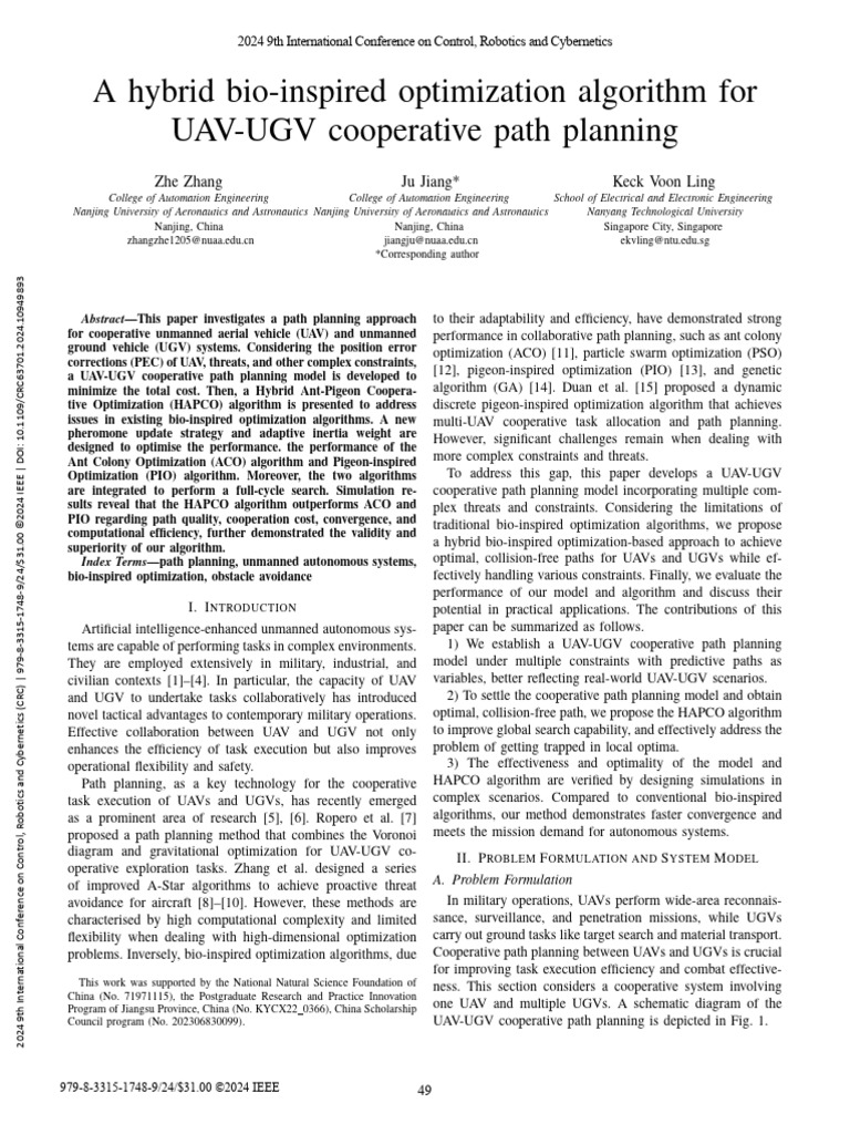 A Hybrid Bio-Inspired Optimization Algorithm For UAV-UGV Cooperative ...