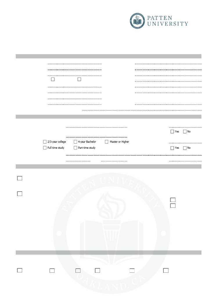 Patten University Online MBA Program Application Form ENG V072025 | PDF ...