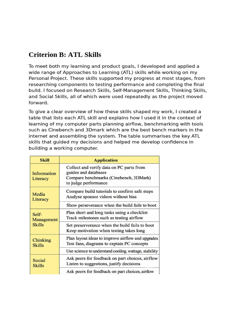 Criterion B Personal Project Report | PDF | Central Processing Unit ...